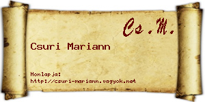 Csuri Mariann névjegykártya