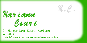 mariann csuri business card